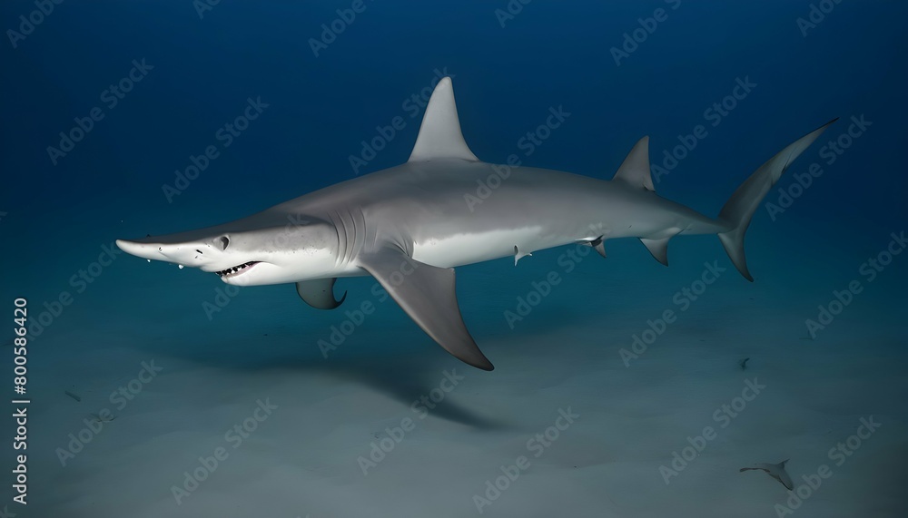 A Hammerhead Shark Cruising Along A Deep Sea Trenc Upscaled
