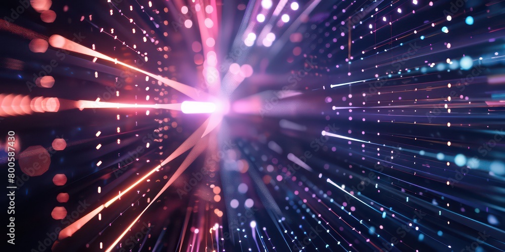 Naklejka premium wallpaper with light lines and effects background