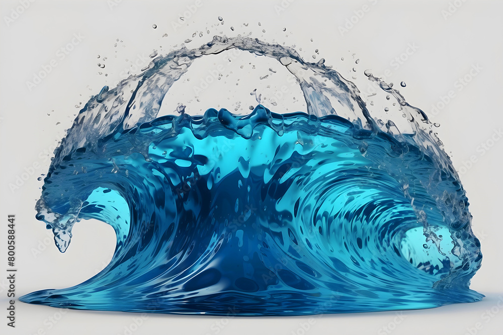 Obraz premium A wave of blue water.