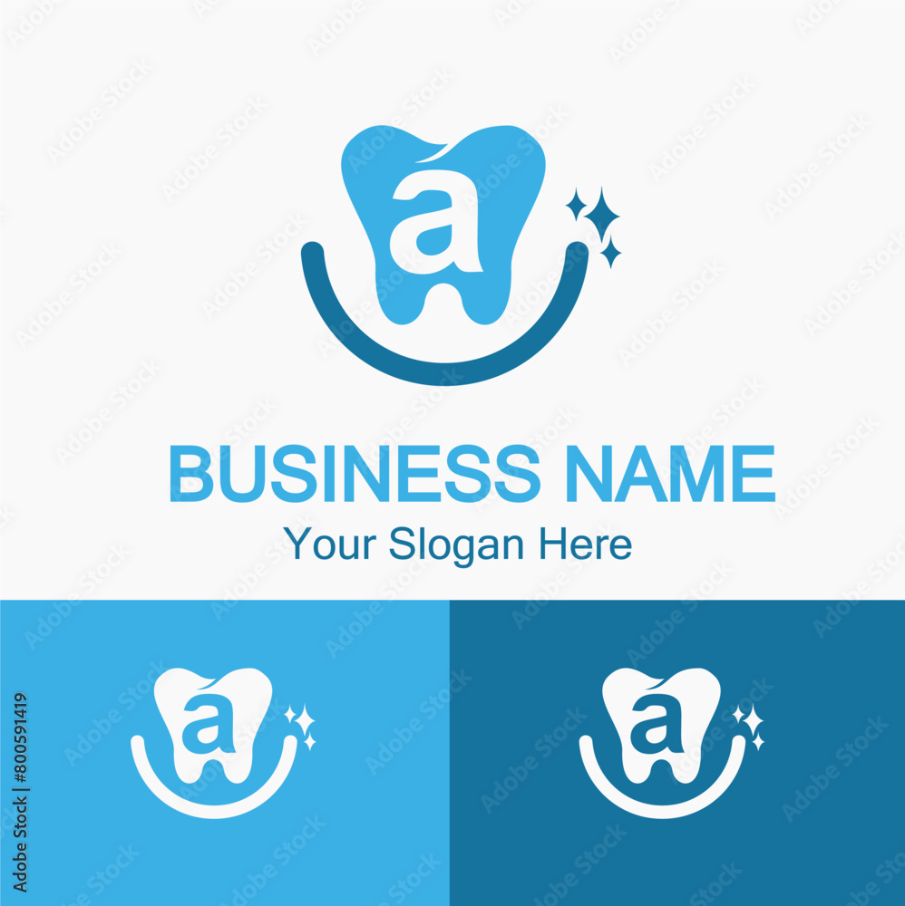 Initial a Letter for Dentist or Dental Clinic Modern Logo Idea. Dental Care, Teeth Care, Orthodontic, Dentistry Logo Concept Initial a Letter for Dentist or Dental Clinic Modern Logo Idea. Dental Care, Teeth Care, Orthodontic, Dentistry Logo Concept