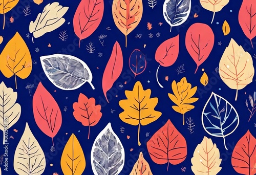  pattern vector leaf cute background seamless navy all Abstract Flower Texture Design Watercolor Fashion Vintage Art Illustration Floral Line Geometric Wallpaper Graphic 