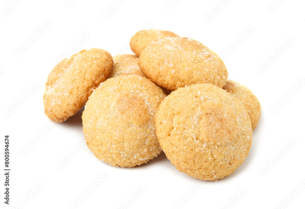 Tasty sweet sugar cookies isolated on white Tasty sweet sugar cookies isolated on white
