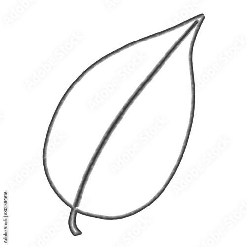 foliage shape with round pencil outlines ready to be filled with color and texture