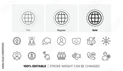 Cursor, Smile chat and Networking line icons. Pack of Yoga, Chat message, Friendship icon. Idea, Engineer, Volunteer pictogram. Headshot, 24h service, Headhunting. Globe, Iodine mineral. Vector