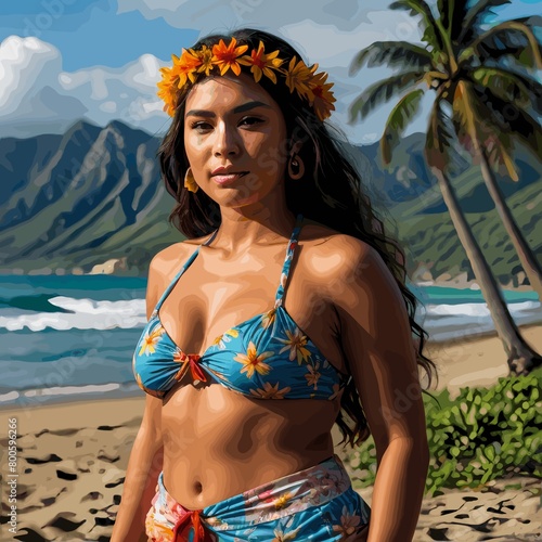 Linda Mujer hawaiana  photo