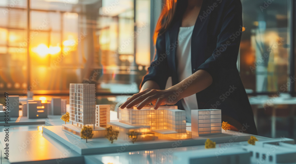 City and residential planning. Project development in the architect office, creative modern design City and residential planning. Project development in the architect office, creative modern design