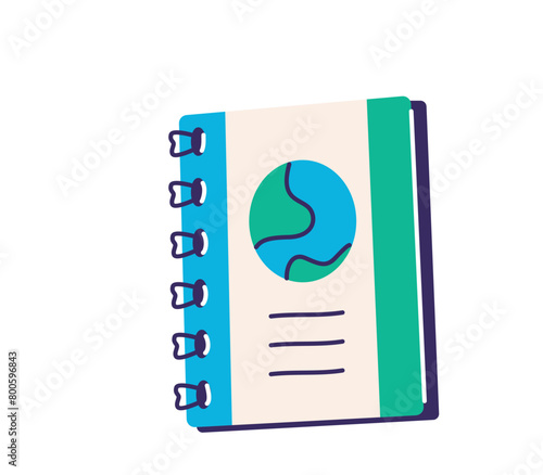 Spiral notebook or notepad in closed position vector illustration