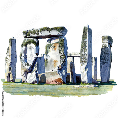 stonehenge vector illustration in watercolor style