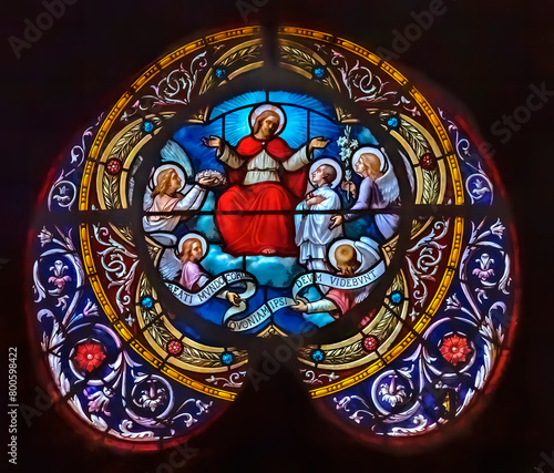 Jesus Christ Heaven Stained Glass Saint Nizier Church Lyon France