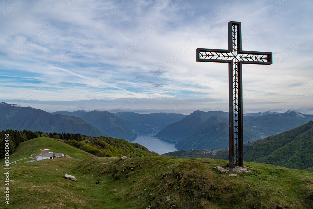 Landscape of Lake Como from Alpe di Colonno