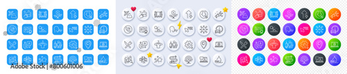 Skin moisture, Bike and Ole chant line icons. Square, Gradient, Pin 3d buttons. AI, QA and map pin icons. Pack of Falling star, Loan percent, T-shirt icon. Vector