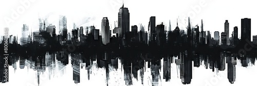 City Silhouette  Cityscape  Urban Landscape Drawing Imitation  Building Silhouettes  Copy Space