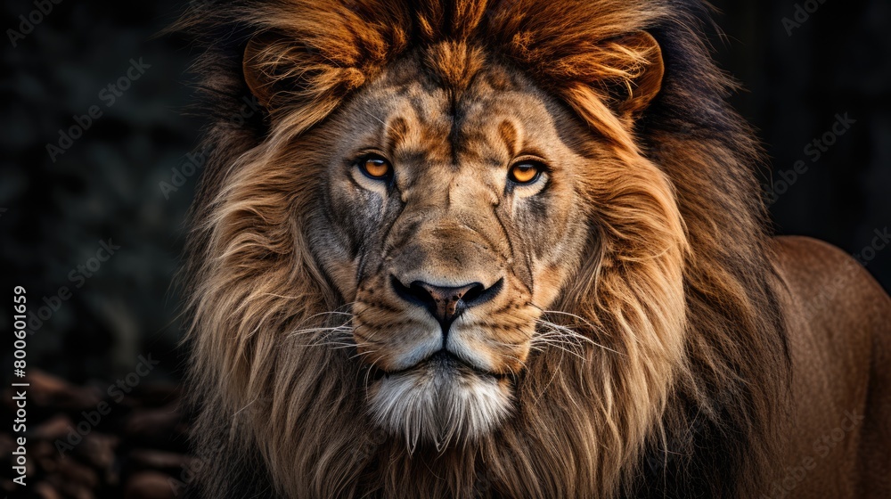 a photo majestic lion in its natural habitat a photo majestic lion in its natural habitat