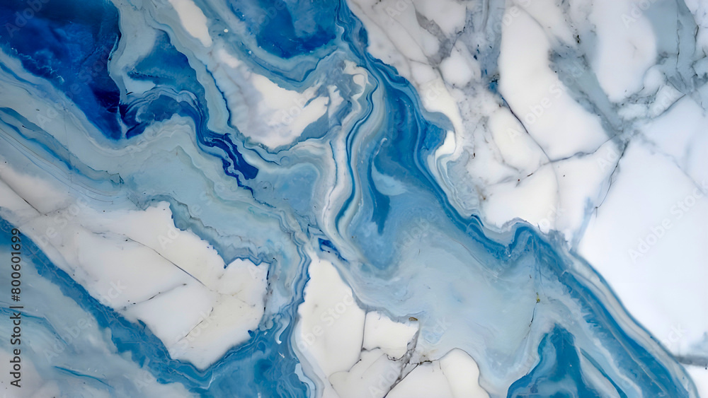Naklejka premium blue and white marble tile luxury texture background
