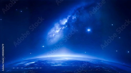 Blue Planet Earth  stars  galaxies  nebulae  milky way in space glaxies