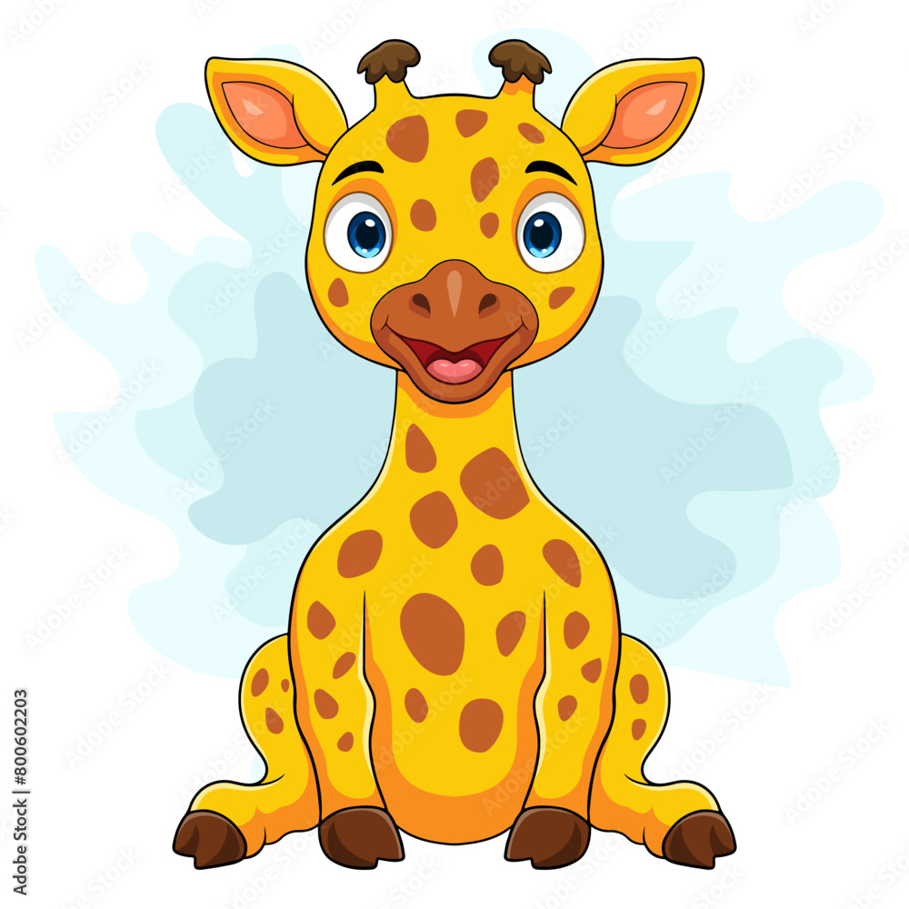 Cartoon giraffe on white background Cartoon giraffe on white background