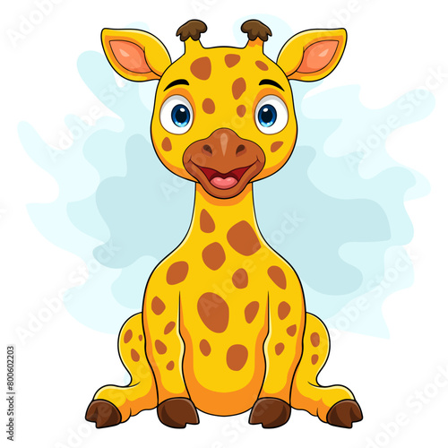 Cartoon giraffe on white background