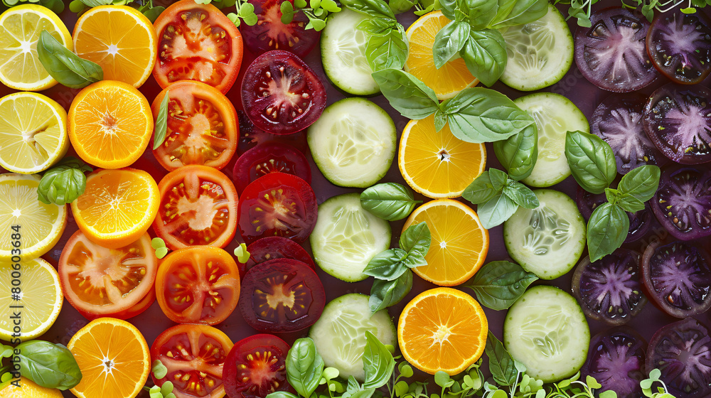 colorful assembly of vegetables and fruit colorful assembly of vegetables and fruit