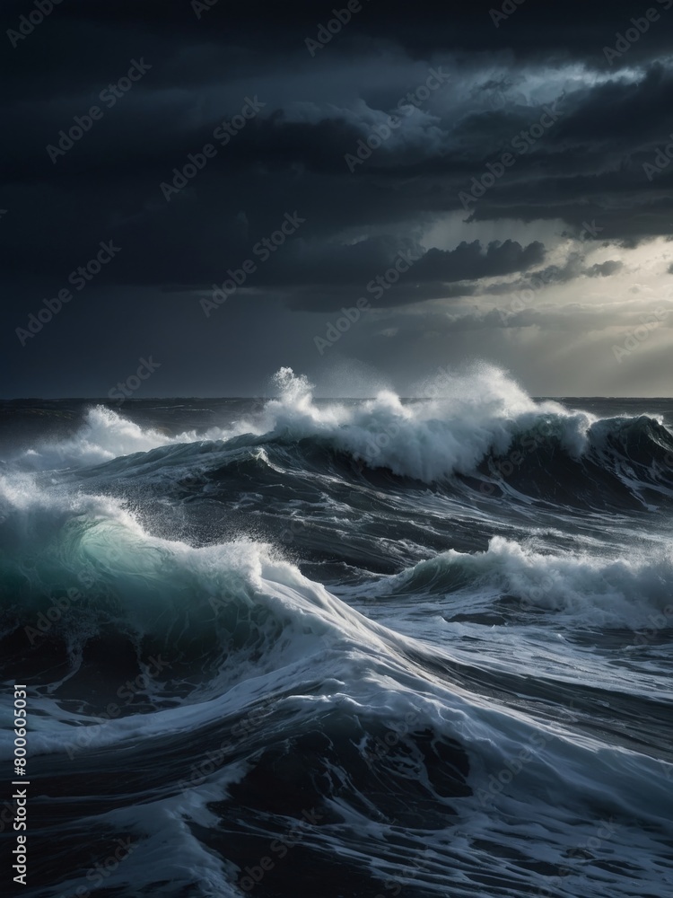 Stormy Sea: Captivating Photorealistic Abstract Depiction ofDynamic Ocean Scene. Stormy Sea: Captivating Photorealistic Abstract Depiction ofDynamic Ocean Scene.