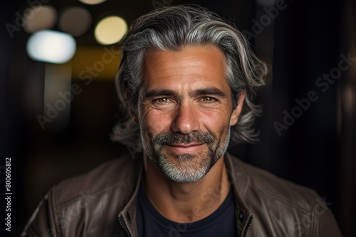 A man with a beard and gray hair is smiling and wearing a brown jacket © Juan Hernandez