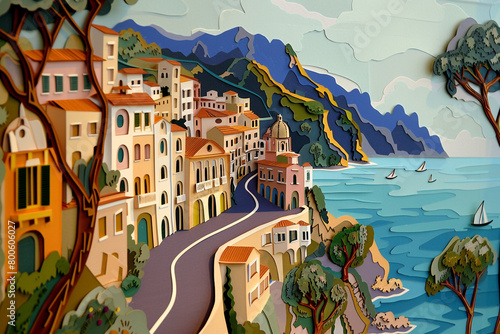 Amalfi Coast a paper cut masterpiece with serpentine roads and picturesque villages the essence of Italys coastline  photo