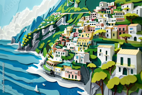 Amalfi Coast a paper cut masterpiece with serpentine roads and picturesque villages the essence of Italys coastline  photo