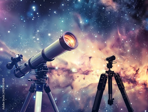Explore the wonders of the cosmos with this powerful telescope. Perfect for stargazing, astrophotography, and more. Get yours today and start your journey into the stars! photo