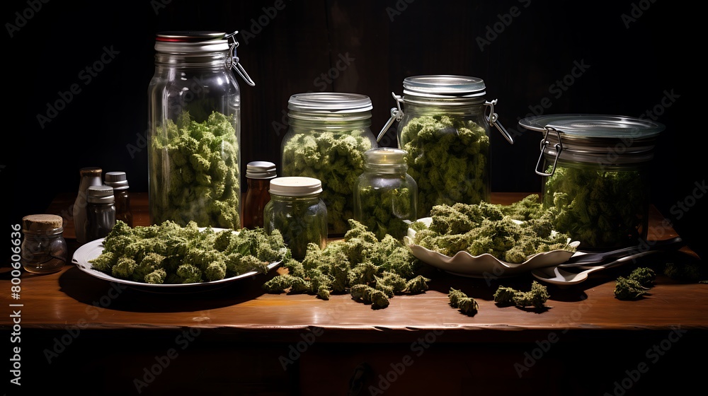 a large quantity of weed on a table a large quantity of weed on a table