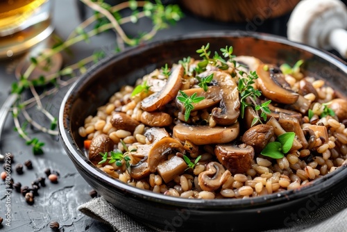 Mushroom barley risotto