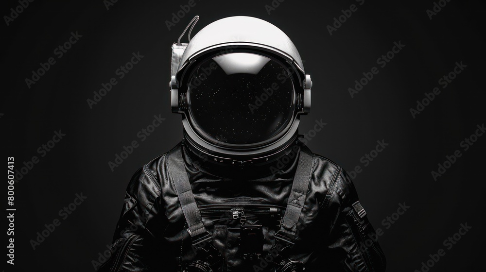 Striking image of an astronaut's silhouette showcasing a contrast between the figure and the total black background