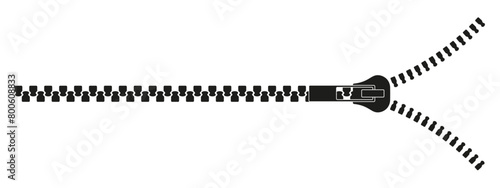 Zipper icon isolated on white background, vector illustration.