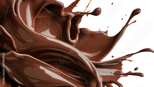 Splash sweet chocolate illustration, delicious creamy dessert, isolated transparent background grafic resource photo