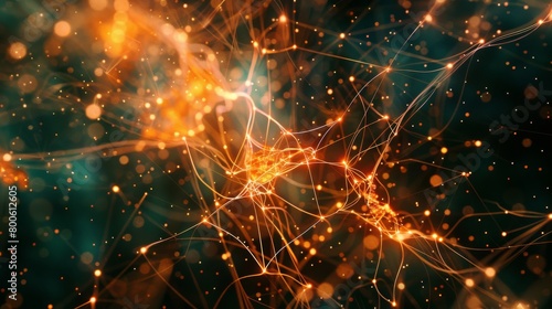 Neural network artificial intelligence tech abstract background.