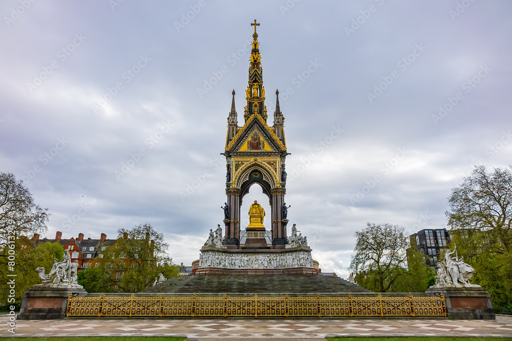Architectural fragments of Prince Albert Memorial - Iconic, Gothic Memorial to Prince Albert (1876) in London, England, UK. Architectural fragments of Prince Albert Memorial - Iconic, Gothic Memorial to Prince Albert (1876) in London, England, UK.
