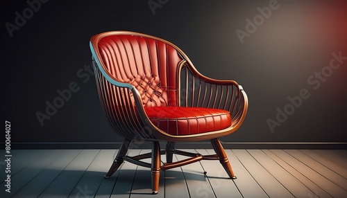 silla retro en color rojo. photo
