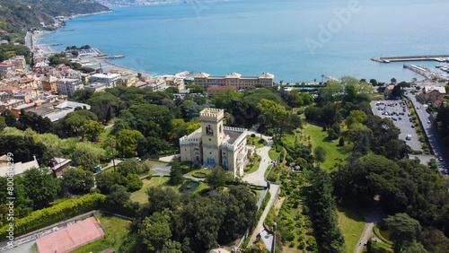 Arenzano park from the drone, Genoa, Liguria, Italy 29.4.2024