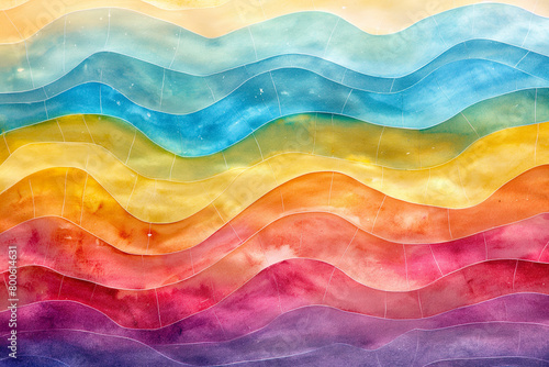 Water Color Background Wavy Spiral Bright Colors