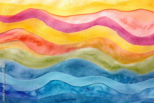 Water Color Background Wavy Spiral Bright Colors