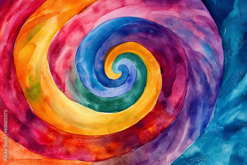 Water Color Background Wavy Spiral Bright Colors