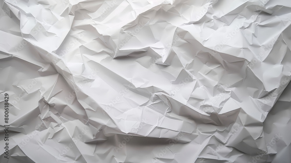 A white paper with a lot of wrinkles and creases. The paper is torn and crumpled, giving it a sense of chaos and disorder. The image evokes a feeling of disarray and confusion A white paper with a lot of wrinkles and creases. The paper is torn and crumpled, giving it a sense of chaos and disorder. The image evokes a feeling of disarray and confusion