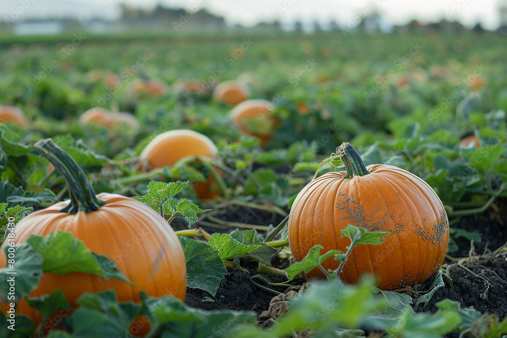 Hearty pumpkins in a field autumn harvest close up glory Hearty pumpkins in a field autumn harvest close up glory