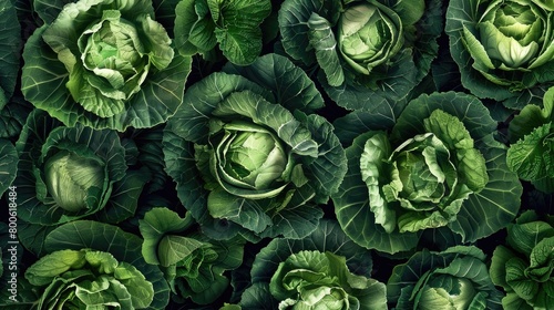 Group of cabbage vegetable pattern wallpaper photo