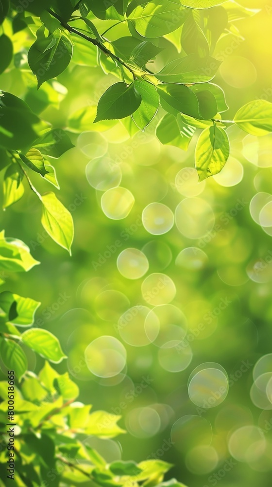 A leafy green tree with a bright sun shining through the leaves. The sun's rays create a beautiful, serene atmosphere A leafy green tree with a bright sun shining through the leaves. The sun's rays create a beautiful, serene atmosphere
