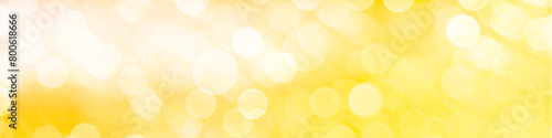 Yellow bokeh panorama background for Banner, Poster, celebration, event and various design works