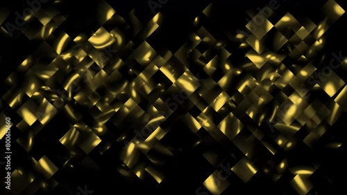 Golden Highlights Pixel square Art Looping Background