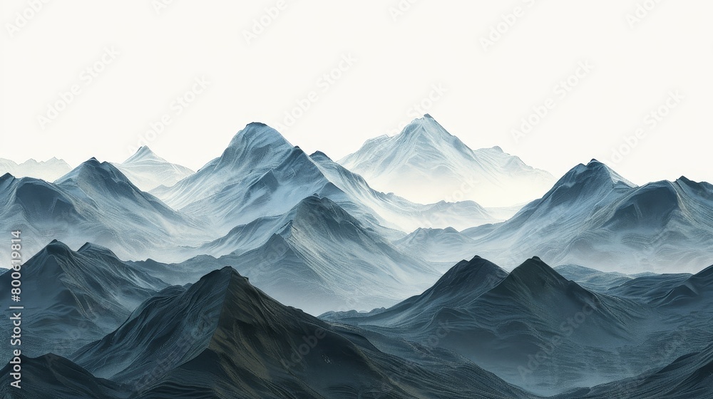 Obraz premium The mountains are covered in a thick layer of snow, and the sky is a deep shade of blue