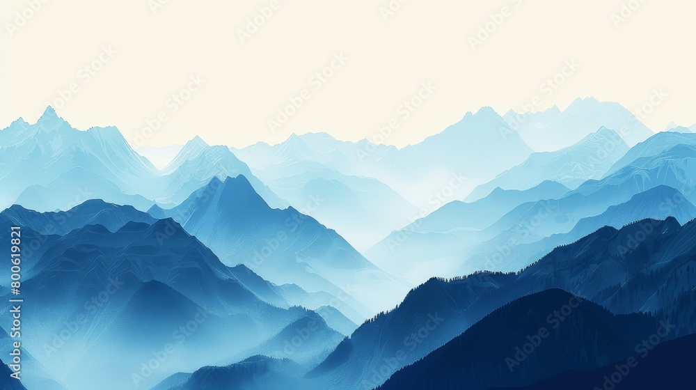 The mountains are covered in a thick layer of snow, and the sky is a deep shade of blue The mountains are covered in a thick layer of snow, and the sky is a deep shade of blue