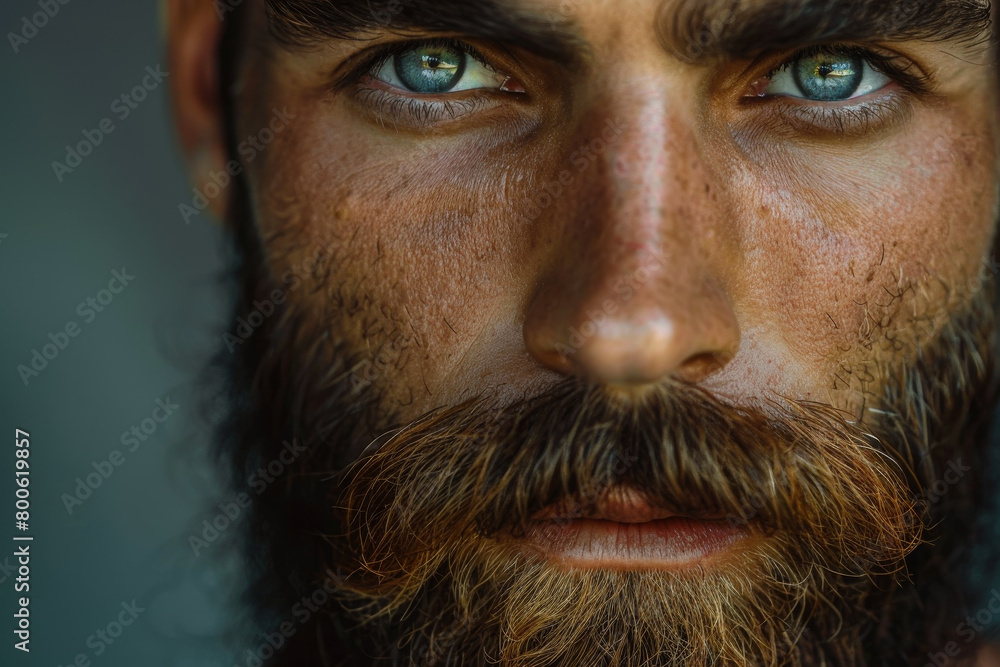 Obraz premium A man with a beard and blue eyes