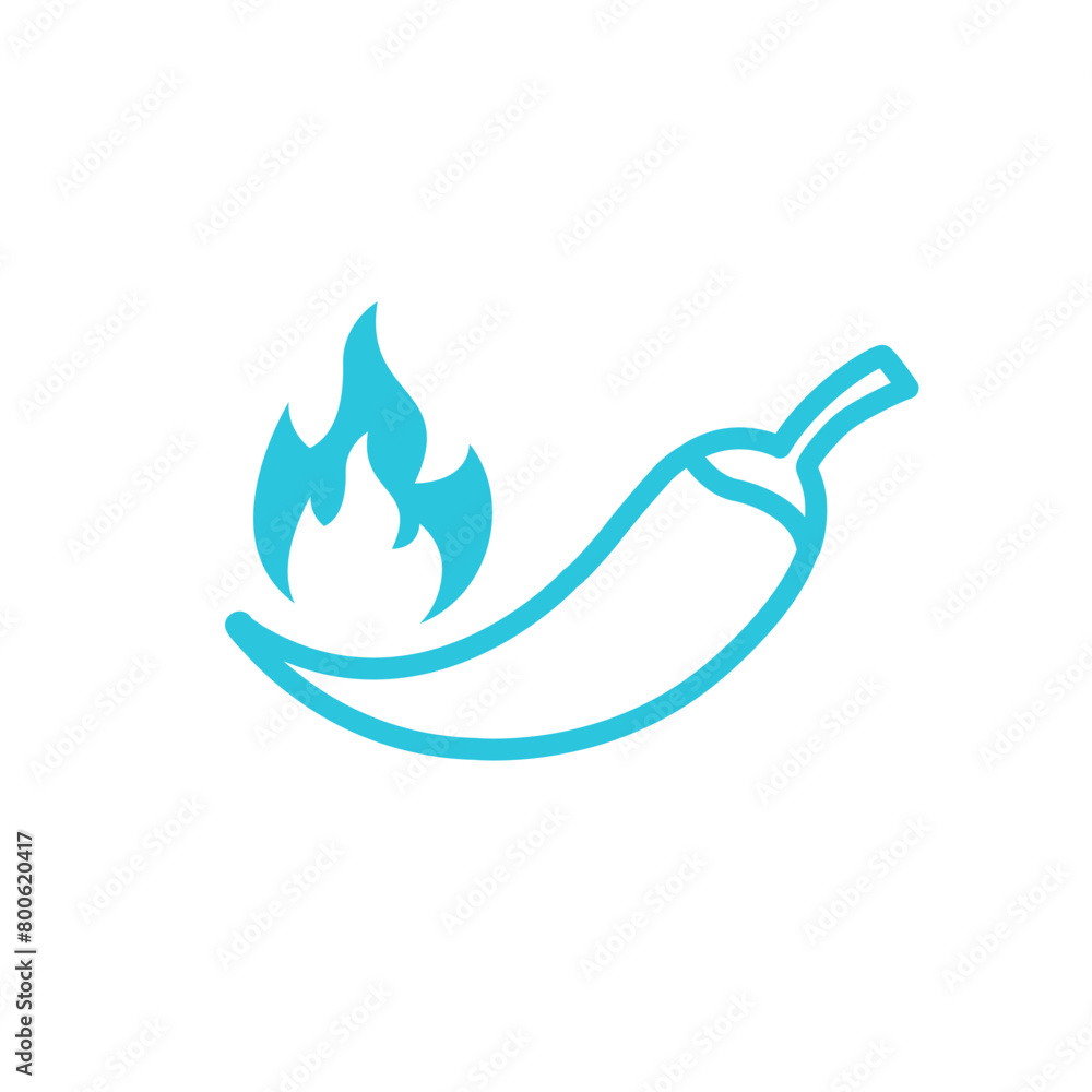 Hot spicy, chili icon. Isolated on white background. From blue icon set. Hot spicy, chili icon. Isolated on white background. From blue icon set.