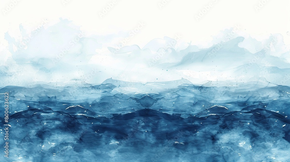 Obraz premium Abstract background blue ocean watercolor. Abstract ocean art. Natural Luxury.